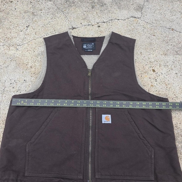 Carhartt Men's Washed Duck Sherpa-Lined Vest Size Large Brown - Picture 4 of 8